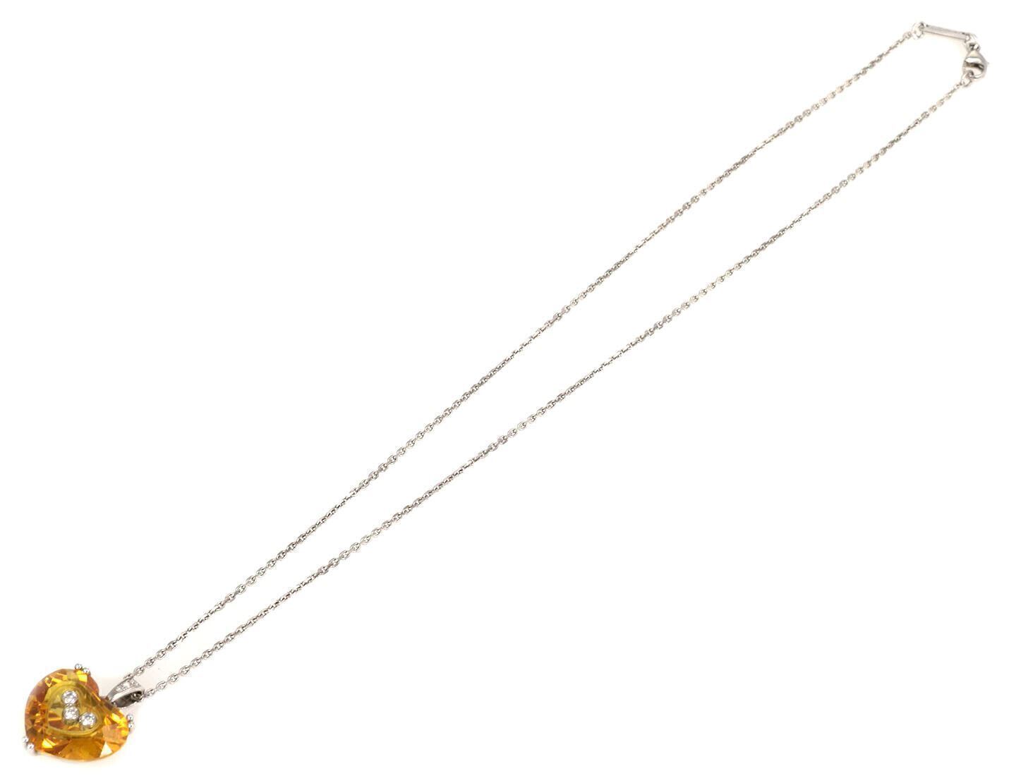 Chopard Happy Diamond Yellow Stone Heart 18k White Gold Pendant
