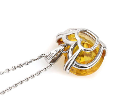 Chopard Happy Diamond Yellow Stone Heart 18k White Gold Pendant