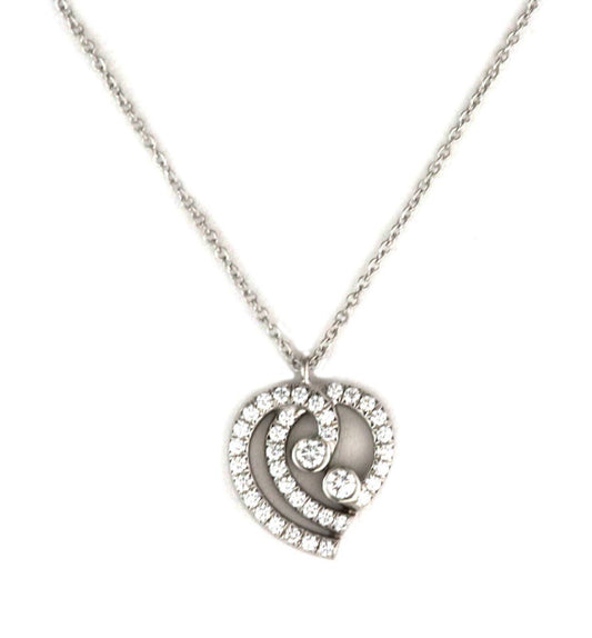 Tiffany & Co. Enchant Diamond Platinum Heart Pendant Necklace