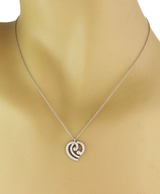 Tiffany & Co. Enchant Diamond Platinum Heart Pendant Necklace