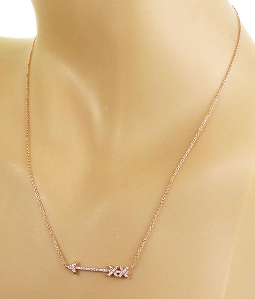 Tiffany & Co. Picasso Graffiti Diamond 18k Rose Gold Arrow Pendant Necklace