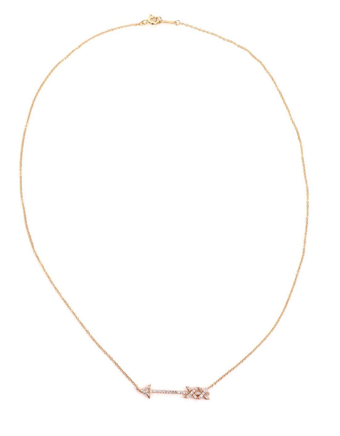 Tiffany & Co. Picasso Graffiti Diamond 18k Rose Gold Arrow Pendant Necklace