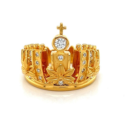 Carrera Y Carrera Mi Princes Crown Diamond 18k Yellow Gold Ring