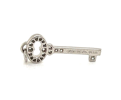 Tiffany & Co. Diamond Platinum Mini Oval Key Charm Pendant