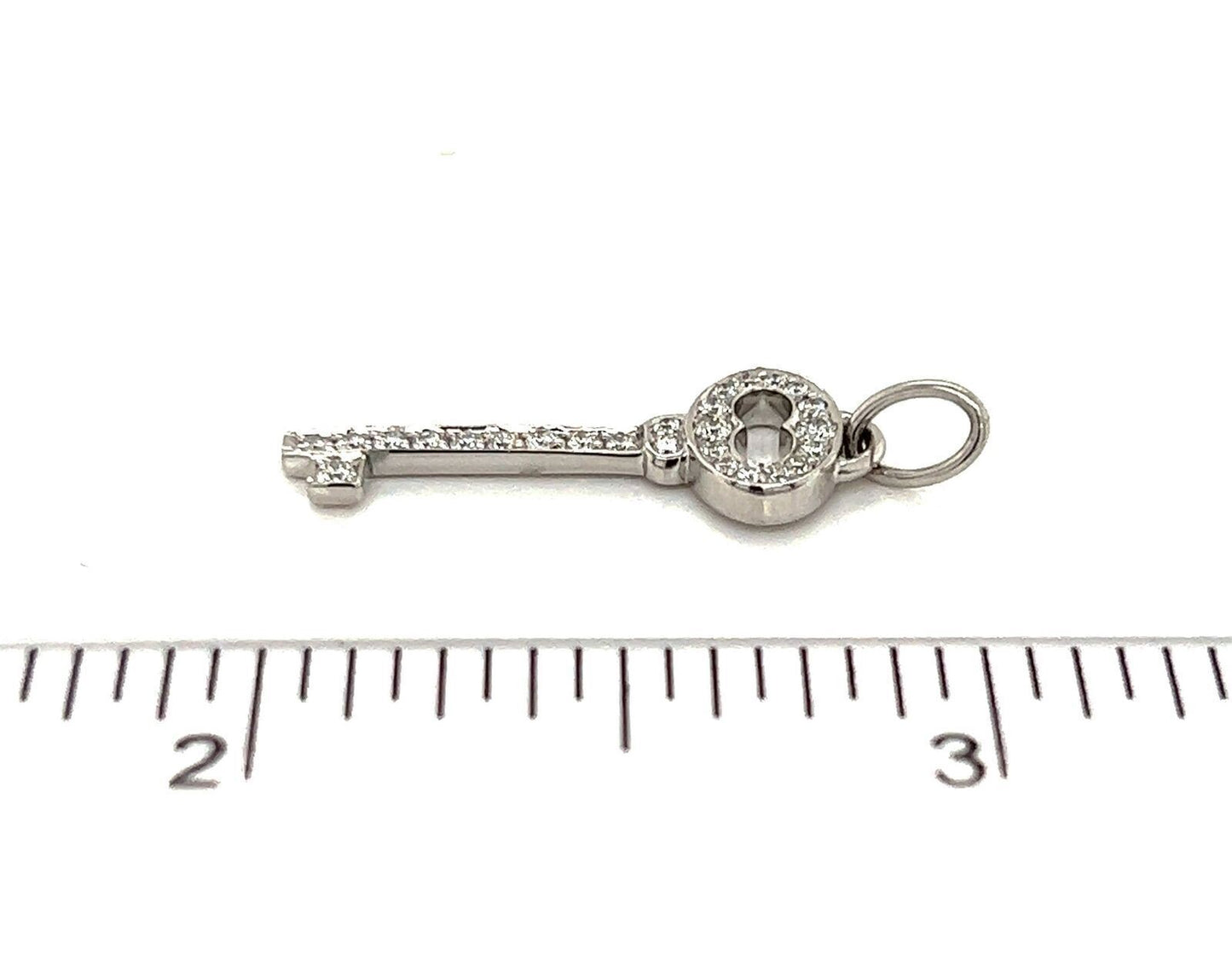 Tiffany & Co. Diamond Platinum Mini Oval Key Charm Pendant