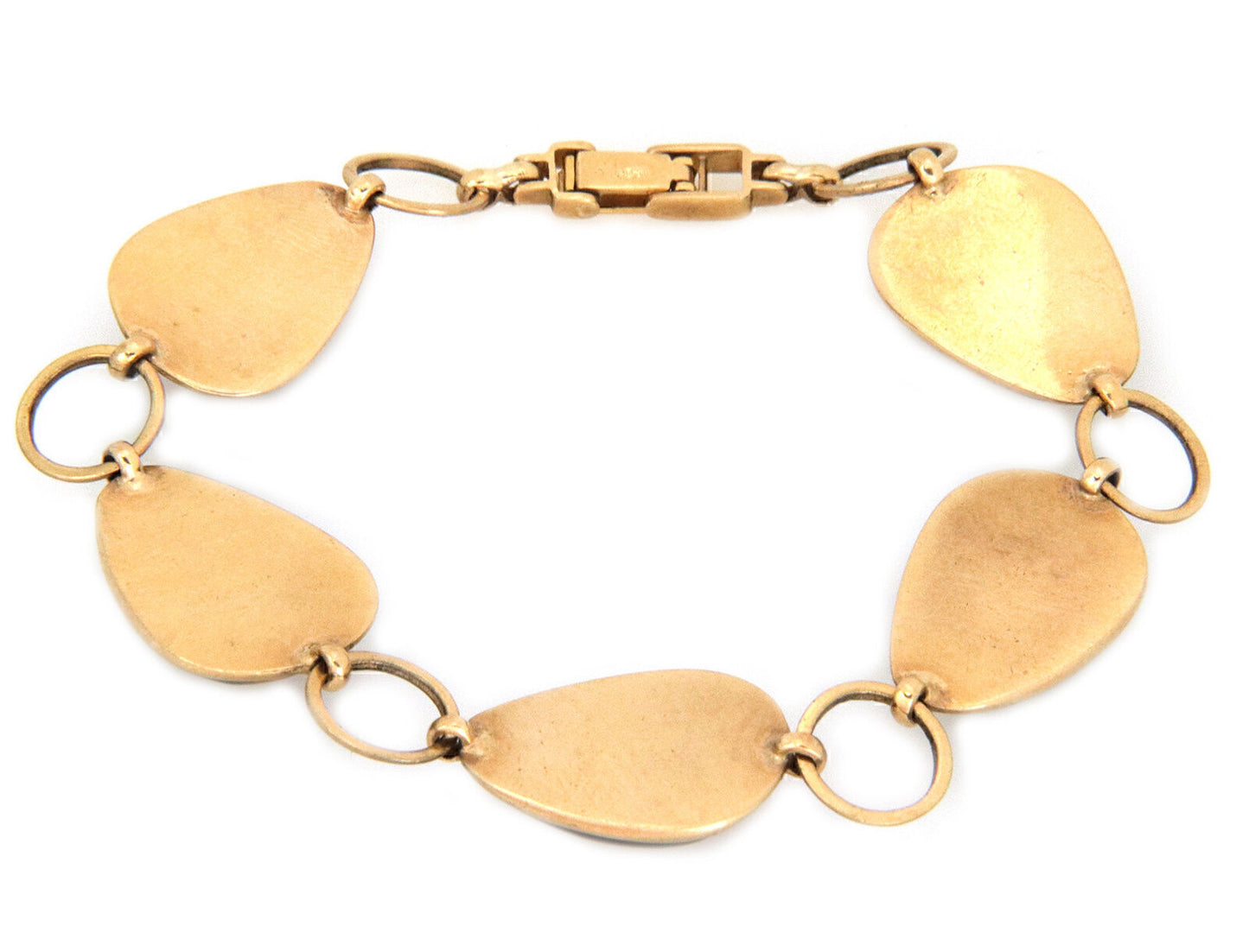 Tiger's Eye 9kt Yellow Gold Fancy Link Bracelet