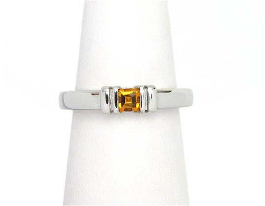 Di Modolo Citrine 18k White Gold Stack Ring - Size 6.5