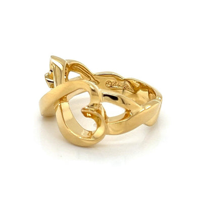 Tiffany & Co. Picasso Infinity 18k Yellow Gold Double Hearts Ring - Size 5.5