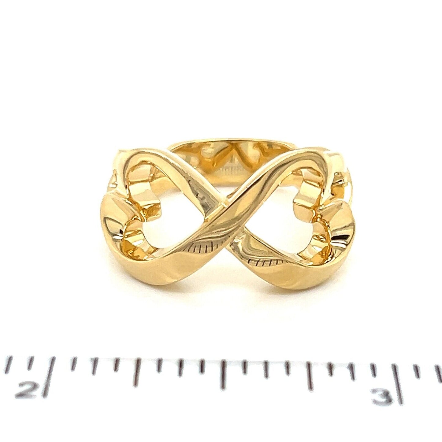 Tiffany & Co. Picasso Infinity 18k Yellow Gold Double Hearts Ring - Size 5.5