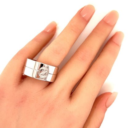 Cartier Love Ring 18k in White Gold 11mm Wide w/Paper - Size 13