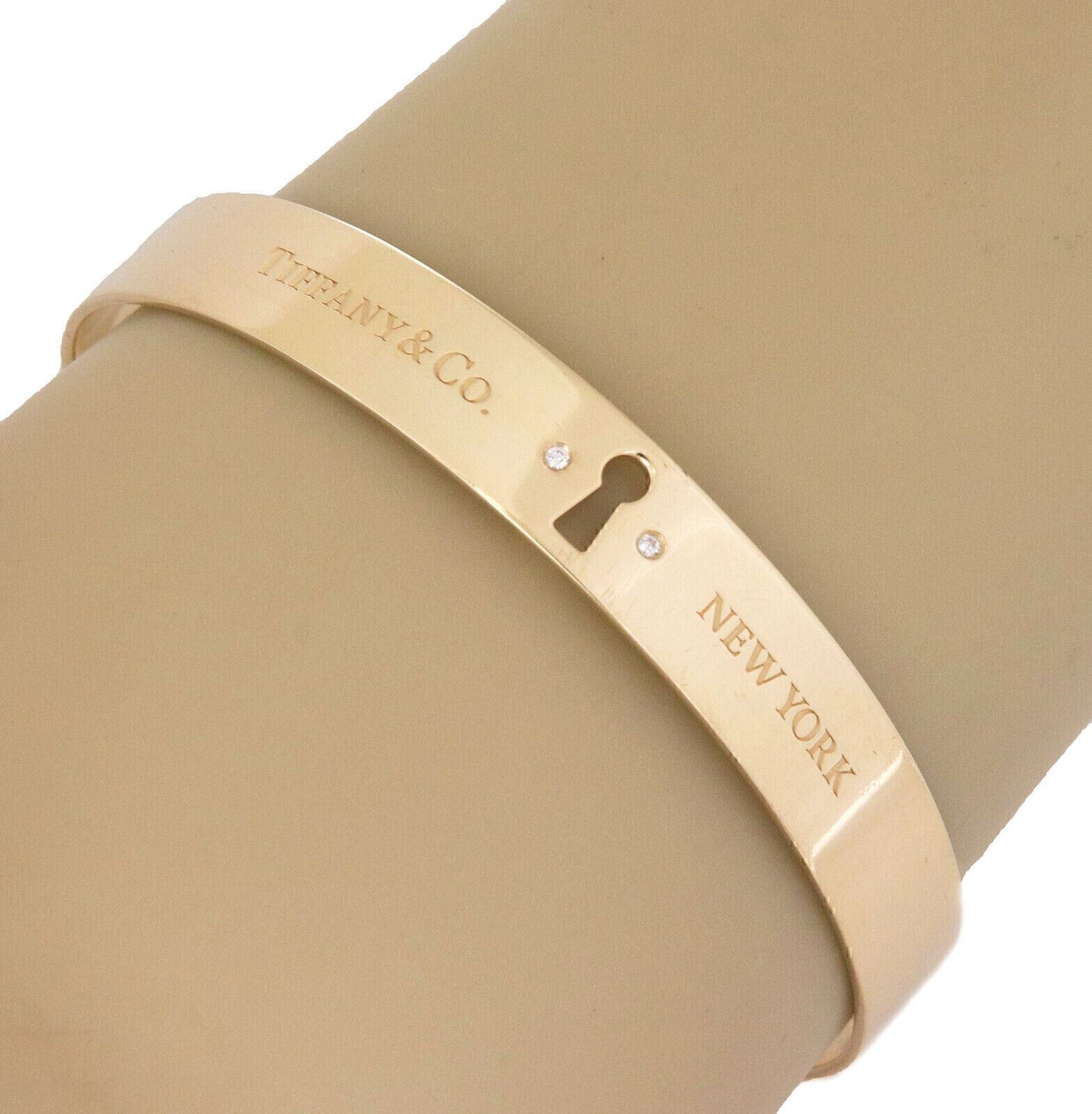 Tiffany & Co. 18k Yellow Gold Keyhole Lock Bangle Bracelet