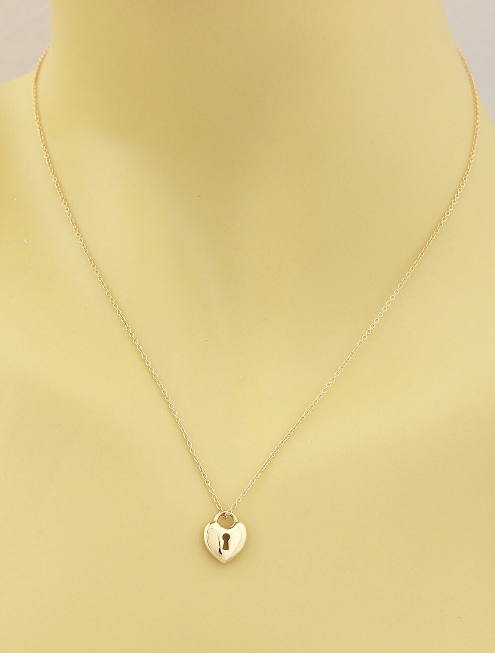 Tiffany & Co. Heart Padlock 18k Rose Gold Pendant Necklace