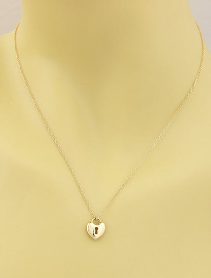 Tiffany & Co. Heart Padlock 18k Rose Gold Pendant Necklace