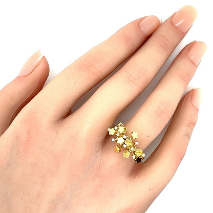 Pasquale Bruni Fiorito Diamond 18k Yellow Gold Shaking Flower Ring - Size 5