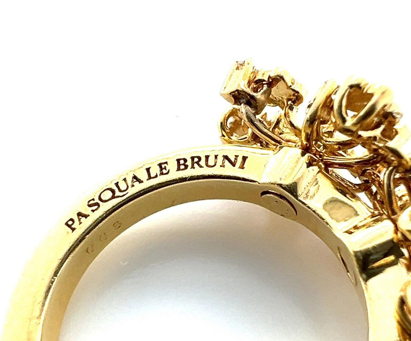 Pasquale Bruni Fiorito Diamond 18k Yellow Gold Shaking Flower Ring - Size 5