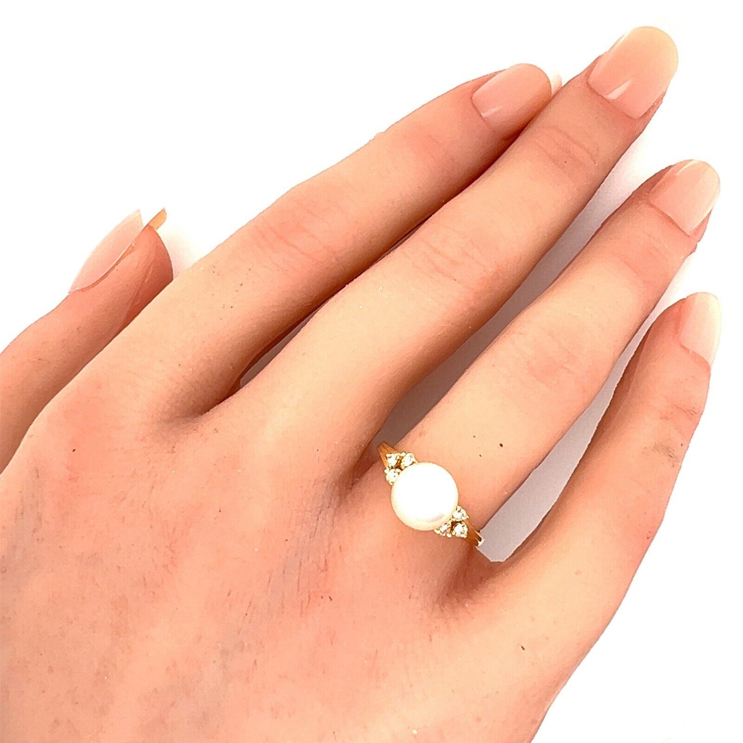 Mikimoto Akoya Pearls18k Yellow Gold Cocktail Ring - Size 4.5