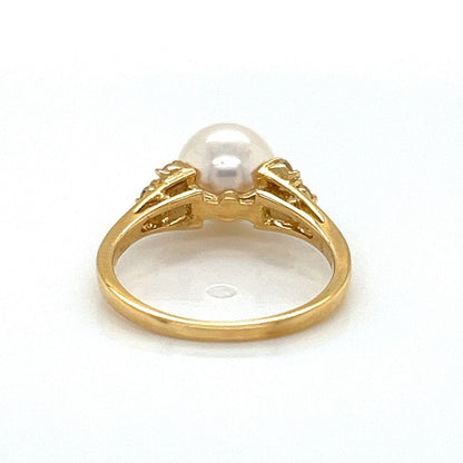 Mikimoto Akoya Pearls18k Yellow Gold Cocktail Ring - Size 4.5