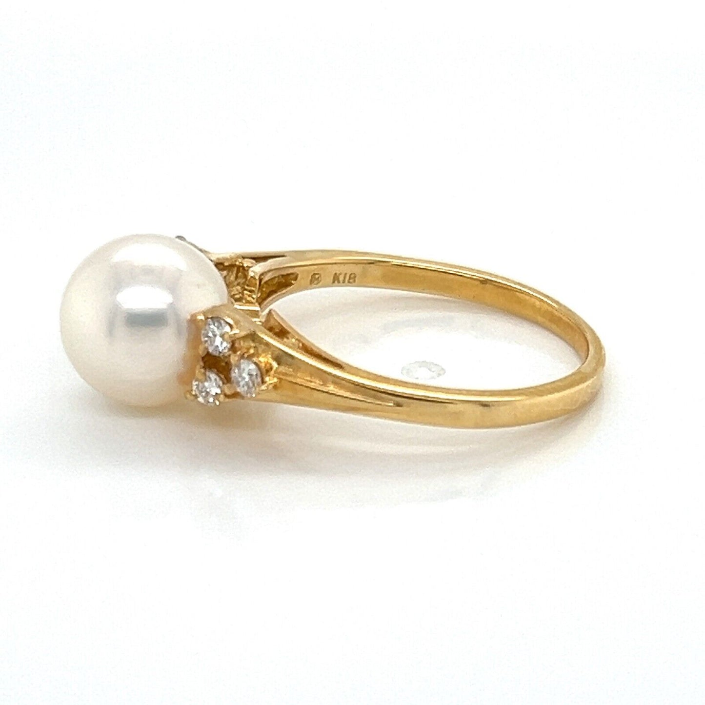 Mikimoto Akoya Pearls18k Yellow Gold Cocktail Ring - Size 4.5