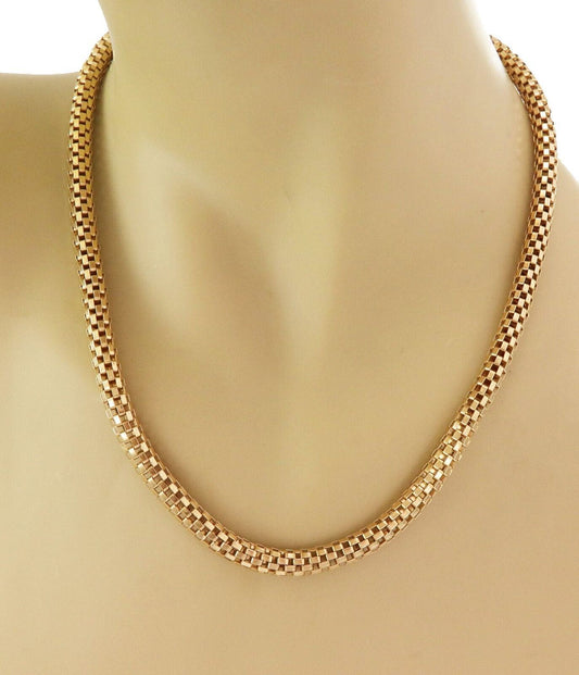 Round Box Flex 18k Yellow Gold Link Necklace