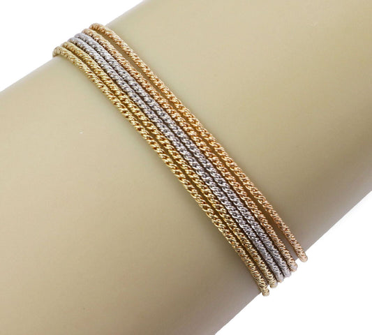 Piaget 18k Tri Color Gold 6 Rope Strand Chain Bracelet