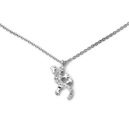 Tiffany & Co. Diamond 18k White Gold Salamander Pendant Necklace