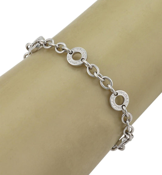 Bvlgari 18k White Gold 6 Circle Charm Bracelet