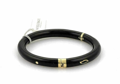 Nouvelle Bague Diamond Black Enamel 18k Two Tone Gold & Sterling Bangle Bracelet