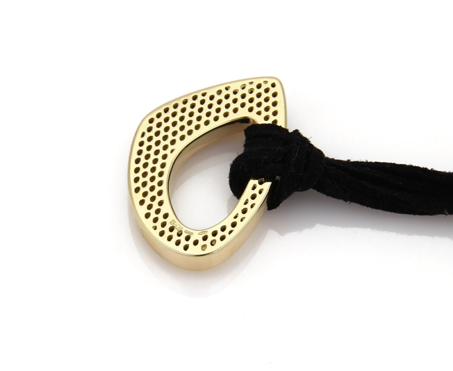 Open 18k Yellow Gold Pendant & Suede Cord Necklace