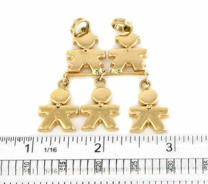 Five Kids Dangling 14k Yellow Gold Charm Pendant