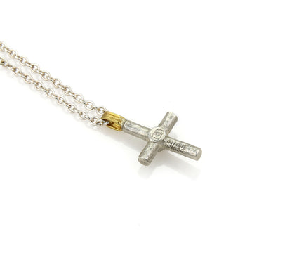 Gurhan Citrine Sterling Silver 24k Gold Overlay Cross Pendant Necklace