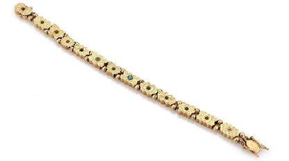 Multicolor Gems 14k Yellow Gold Slide Bracelet