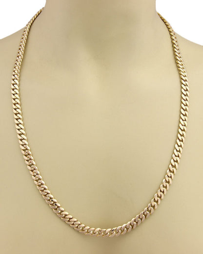 Curb Link 14k Yellow Gold Chain Necklace 25" Long