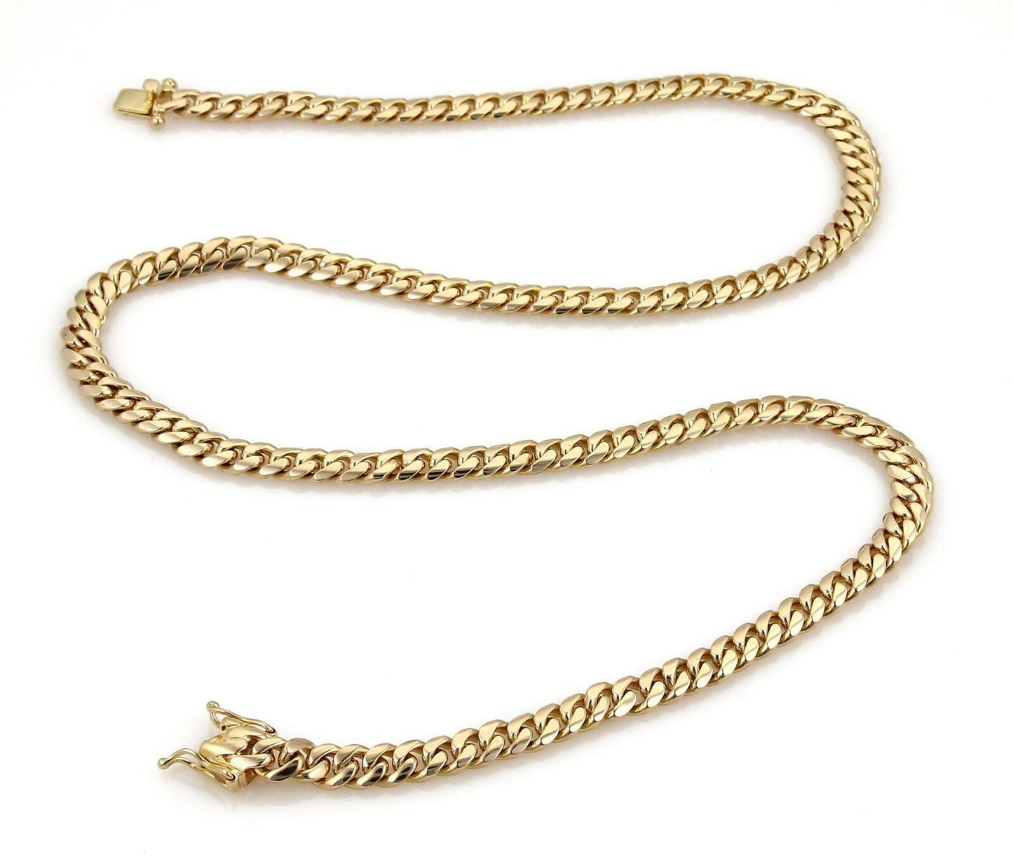 Curb Link 14k Yellow Gold Chain Necklace 25" Long