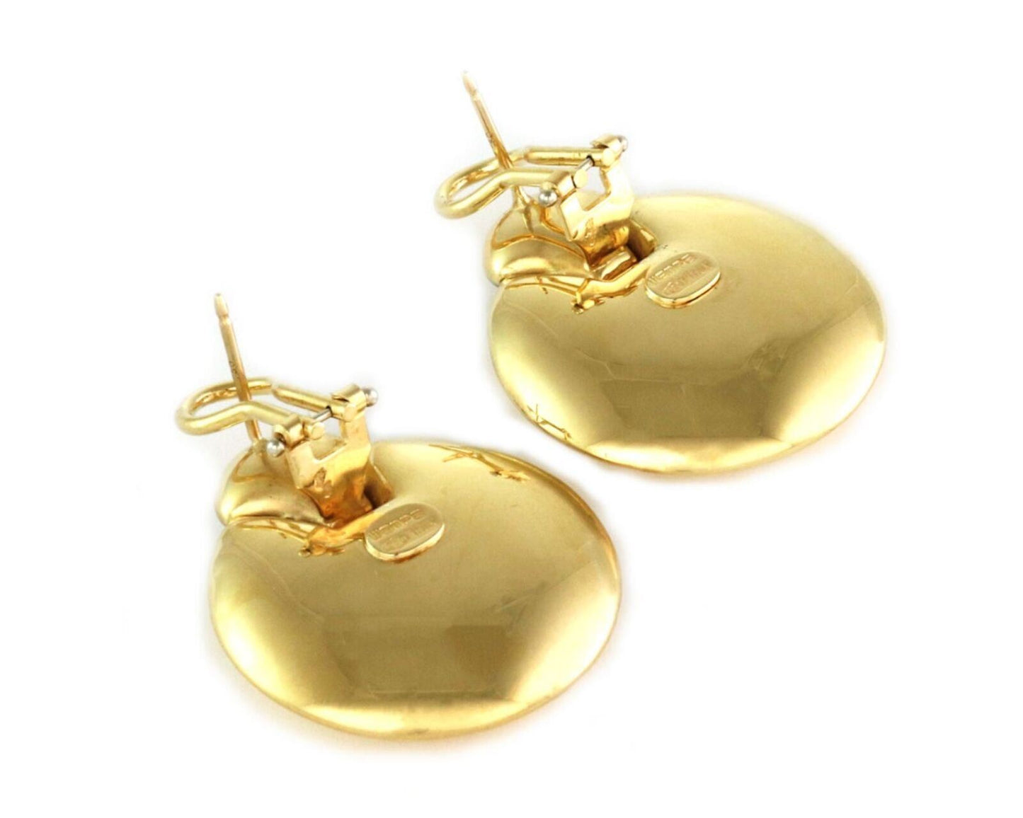 Wempe 18k Multi Tone Gold Puffed Disc Earrings