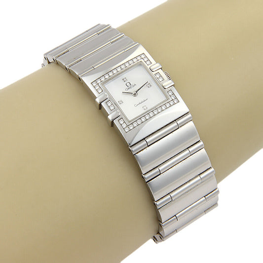 Omega Quadra Constellation MOP Diamond Dial & Bezel Stainless Steel Watch