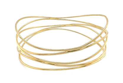 Tiffany & Co. Peretti 18k Yellow Gold 5 Rows Wire Wave Bangle Bracelet