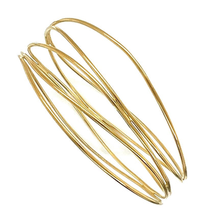 Tiffany & Co. Peretti 18k Yellow Gold 5 Rows Wire Wave Bangle Bracelet