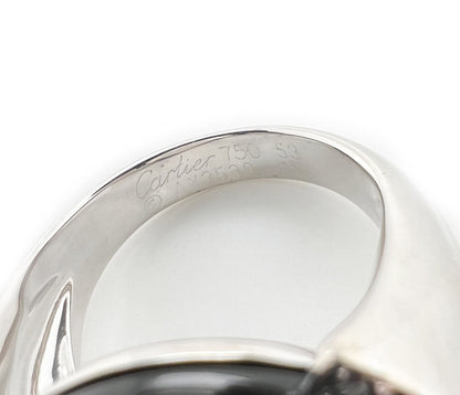 Cartier Smoky Quartz Diamond 18k White Gold Cocktail Ring - Size 6