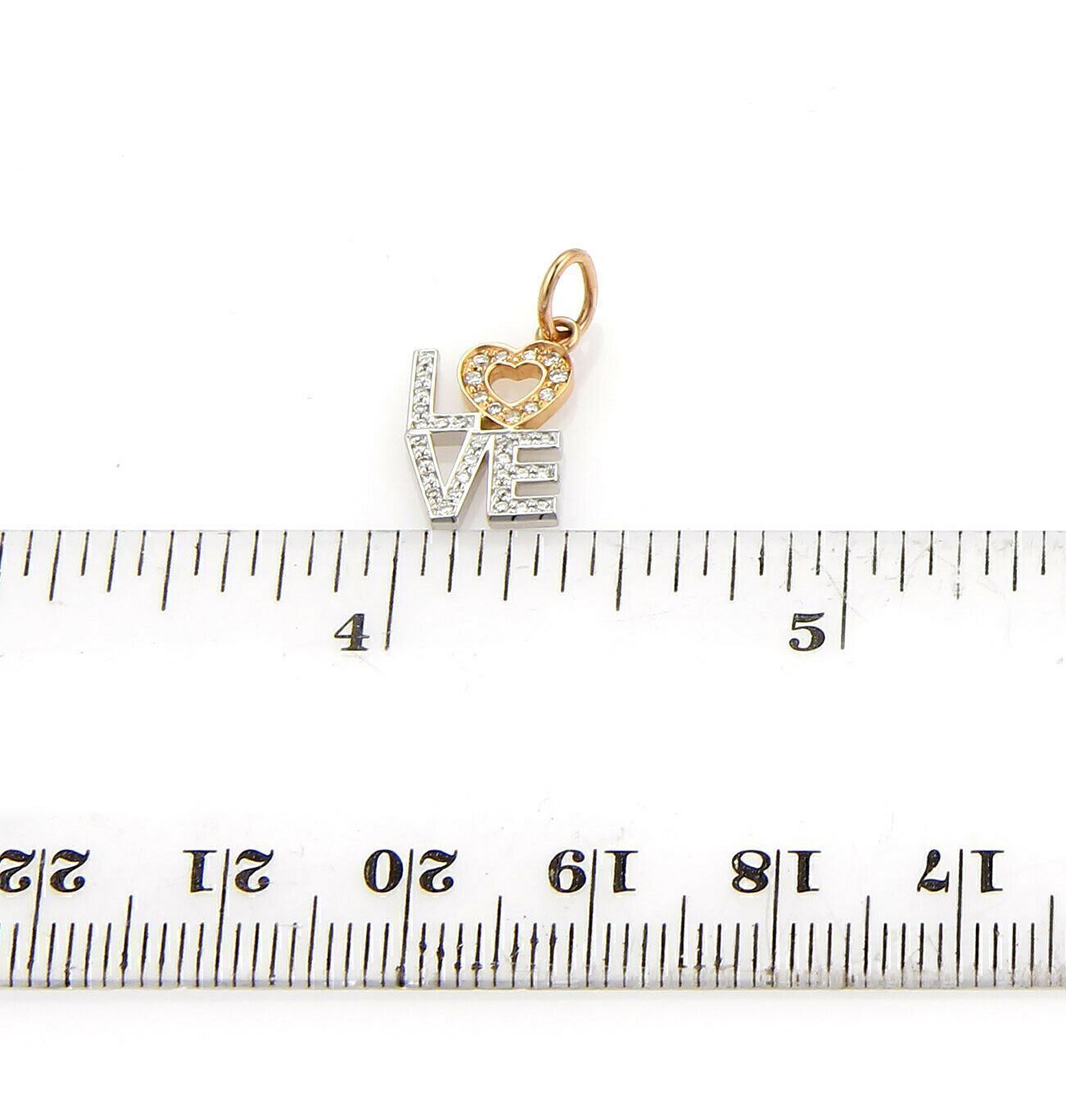 Tiffany & Co. Diamond Love 18k White & Rose Gold Charm Pendant