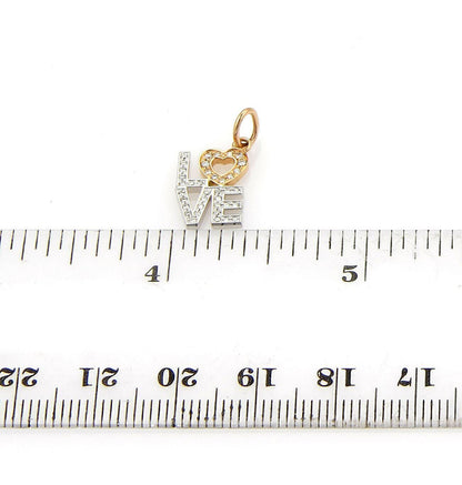 Tiffany & Co. Diamond Love 18k White & Rose Gold Charm Pendant