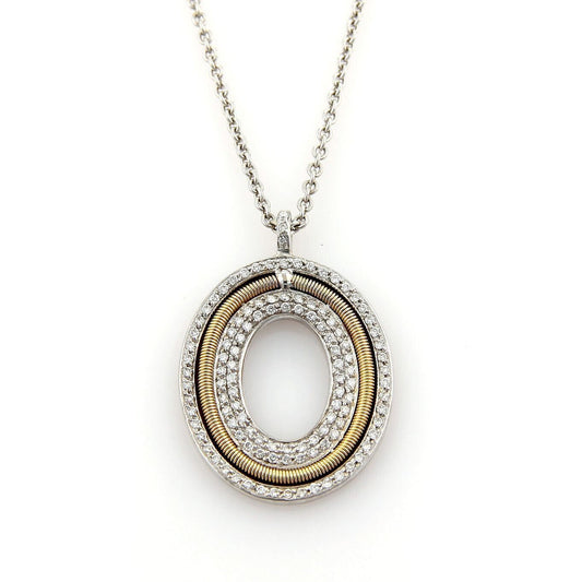 Marco Bicego Diamonds 18k Gold Oval Pendant Necklace