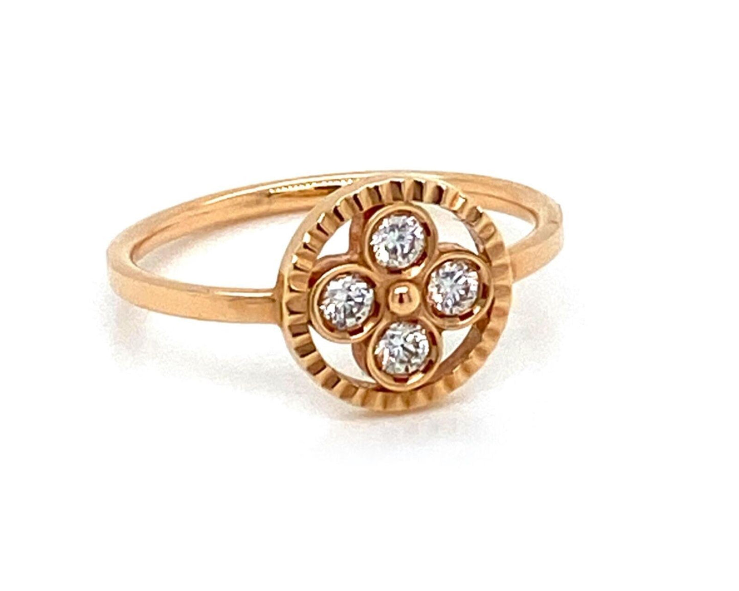 Louis Vuitton Blossom Diamond 18k Pink Gold Ring - Size 6