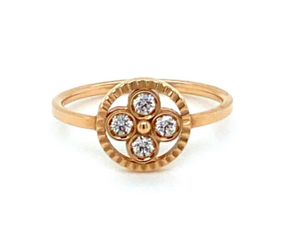 Louis Vuitton Blossom Diamond 18k Pink Gold Ring - Size 6