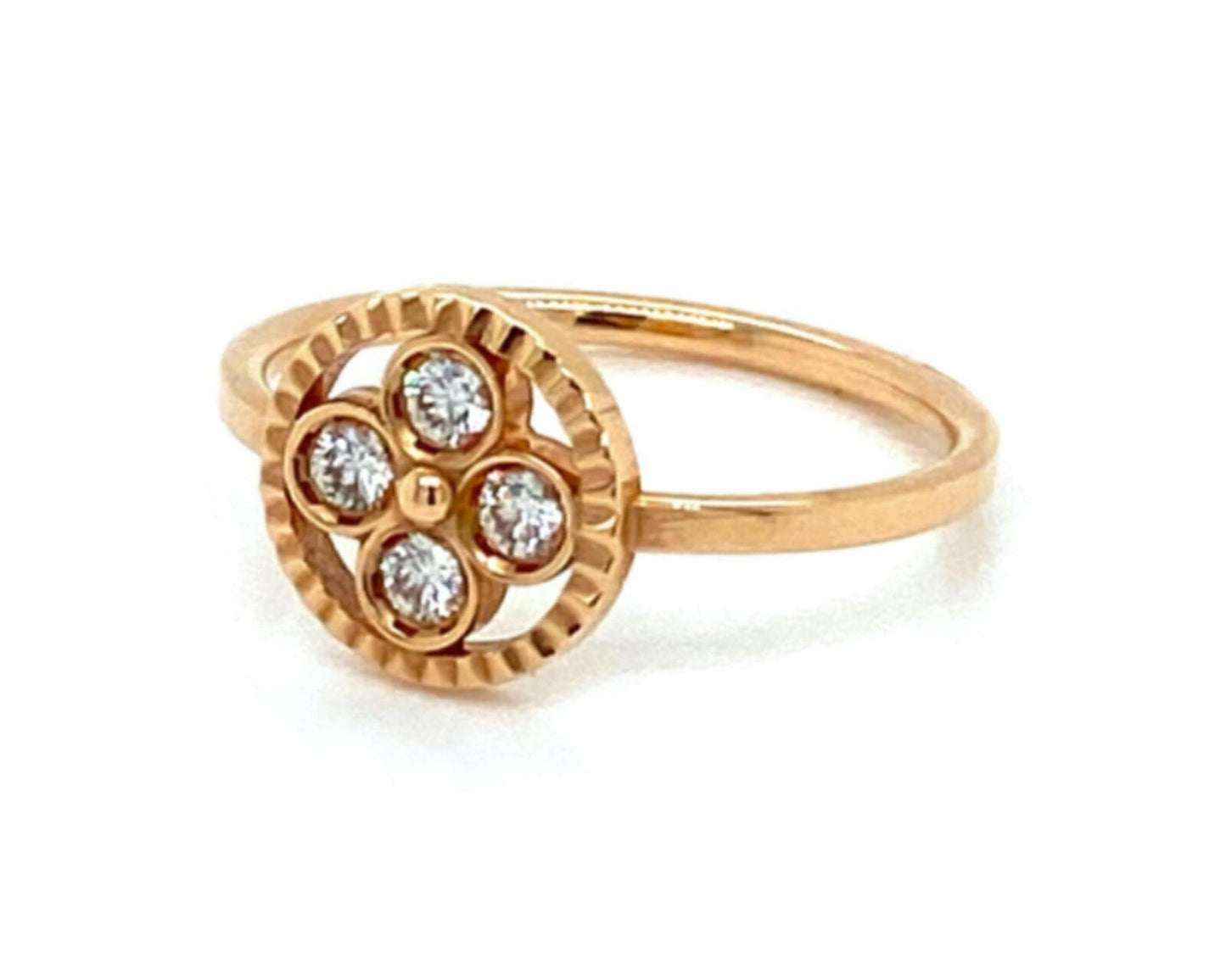 Louis Vuitton Blossom Diamond 18k Pink Gold Ring - Size 6