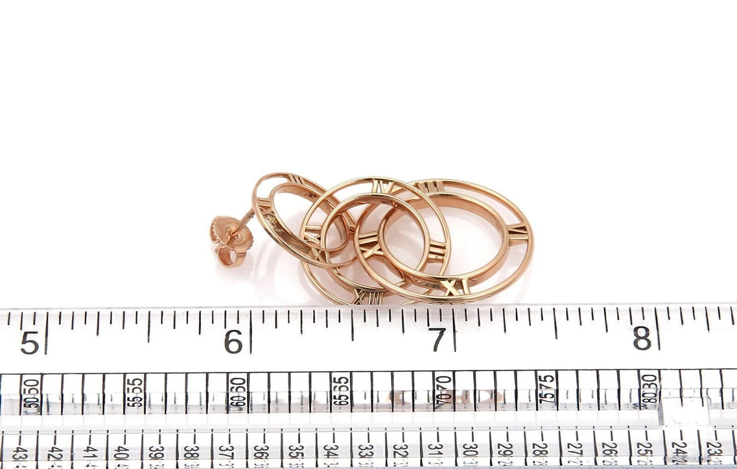 Tiffany & Co. Atlas 18k Rose Gold Triple Graduated Hoops Dangle Earrings