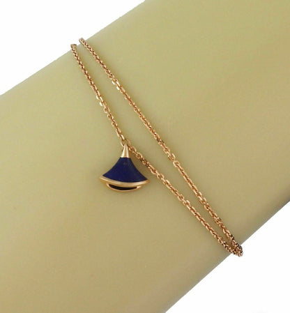 Bvlgari Diva's Dream Lapis 18k Rose Gold Charm Double Chain Bracelet