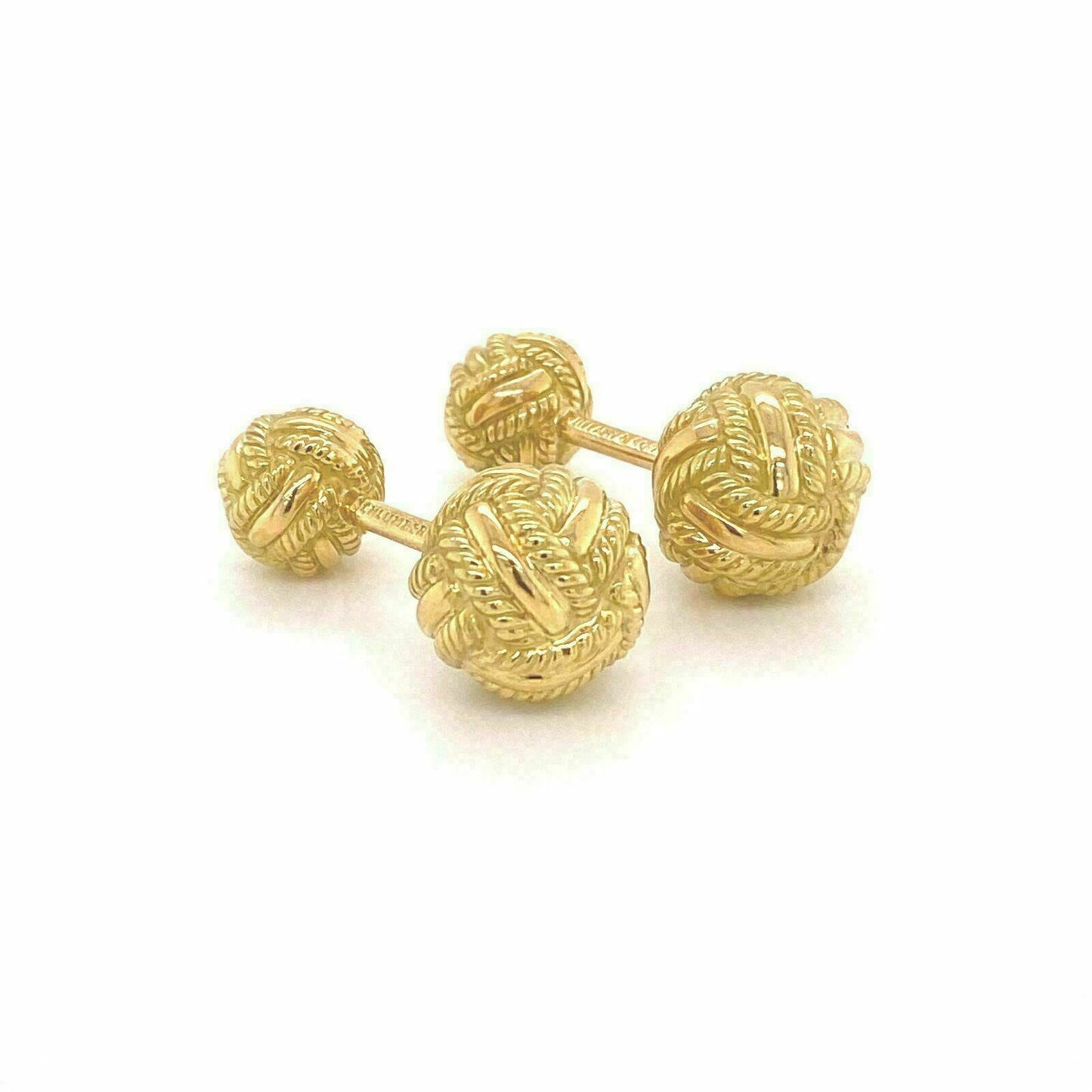 Tiffany & Co. Schlumberger 18k Yellow Gold Double Woven Knot Cufflinks