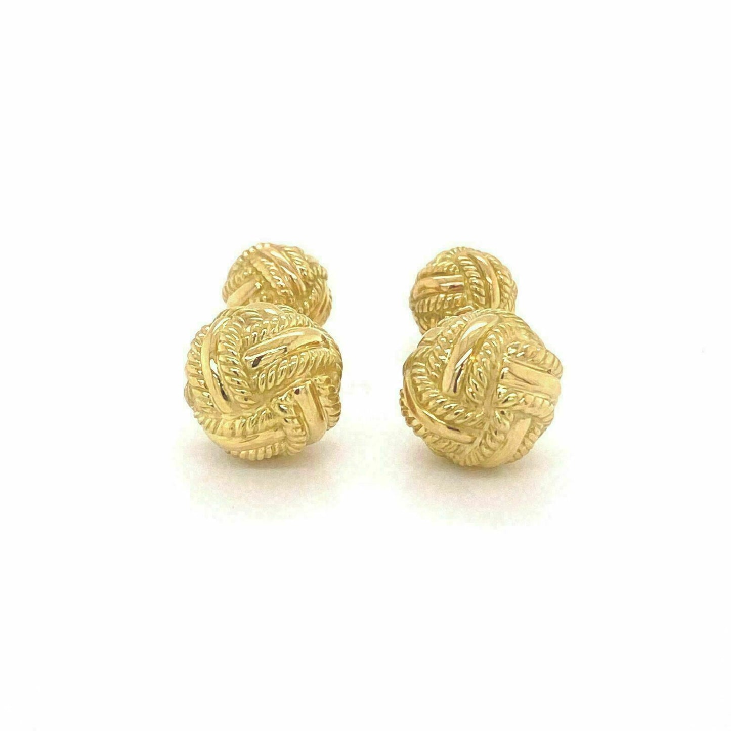 Tiffany & Co. Schlumberger 18k Yellow Gold Double Woven Knot Cufflinks