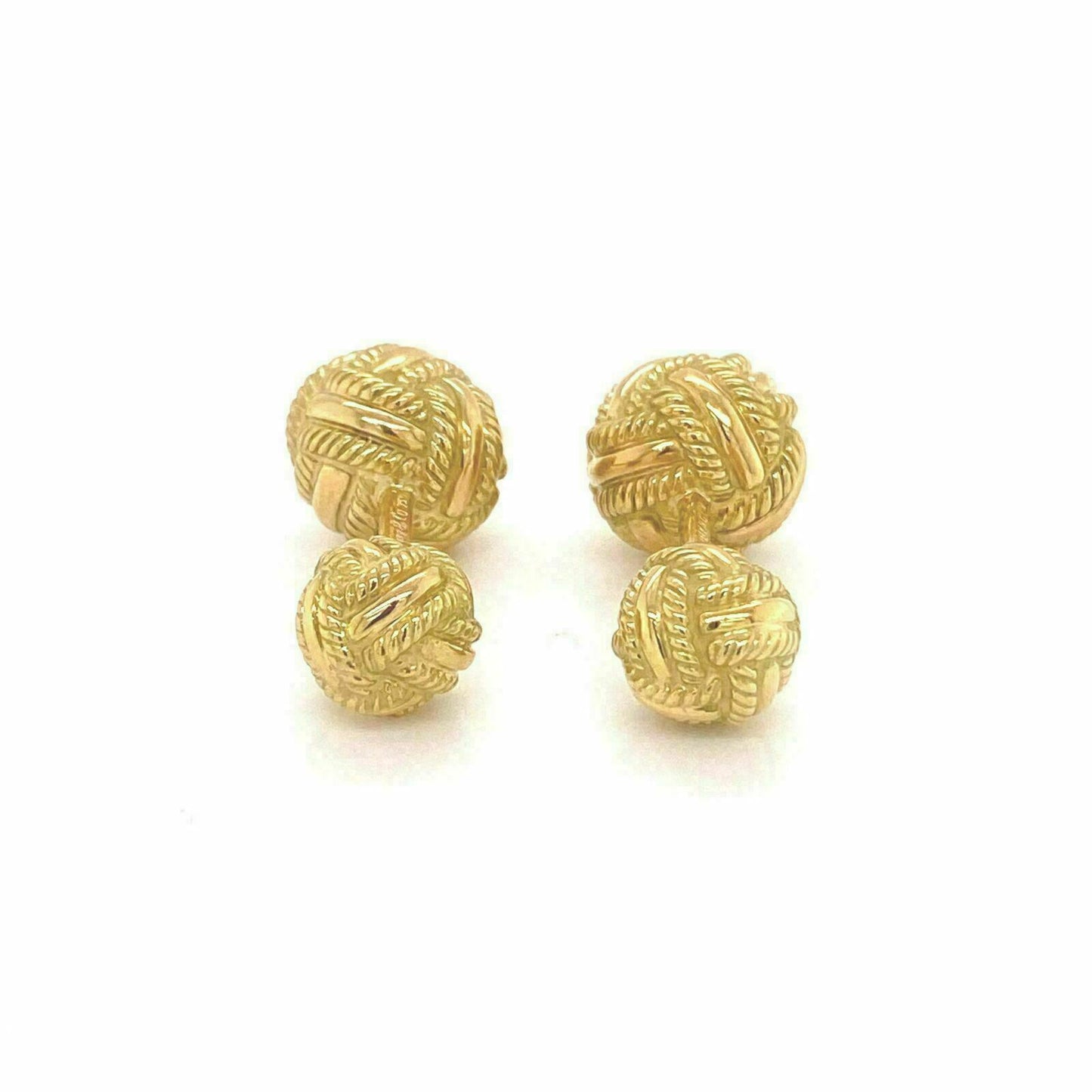 Tiffany & Co. Schlumberger 18k Yellow Gold Double Woven Knot Cufflinks