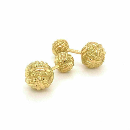 Tiffany & Co. Schlumberger 18k Yellow Gold Double Woven Knot Cufflinks